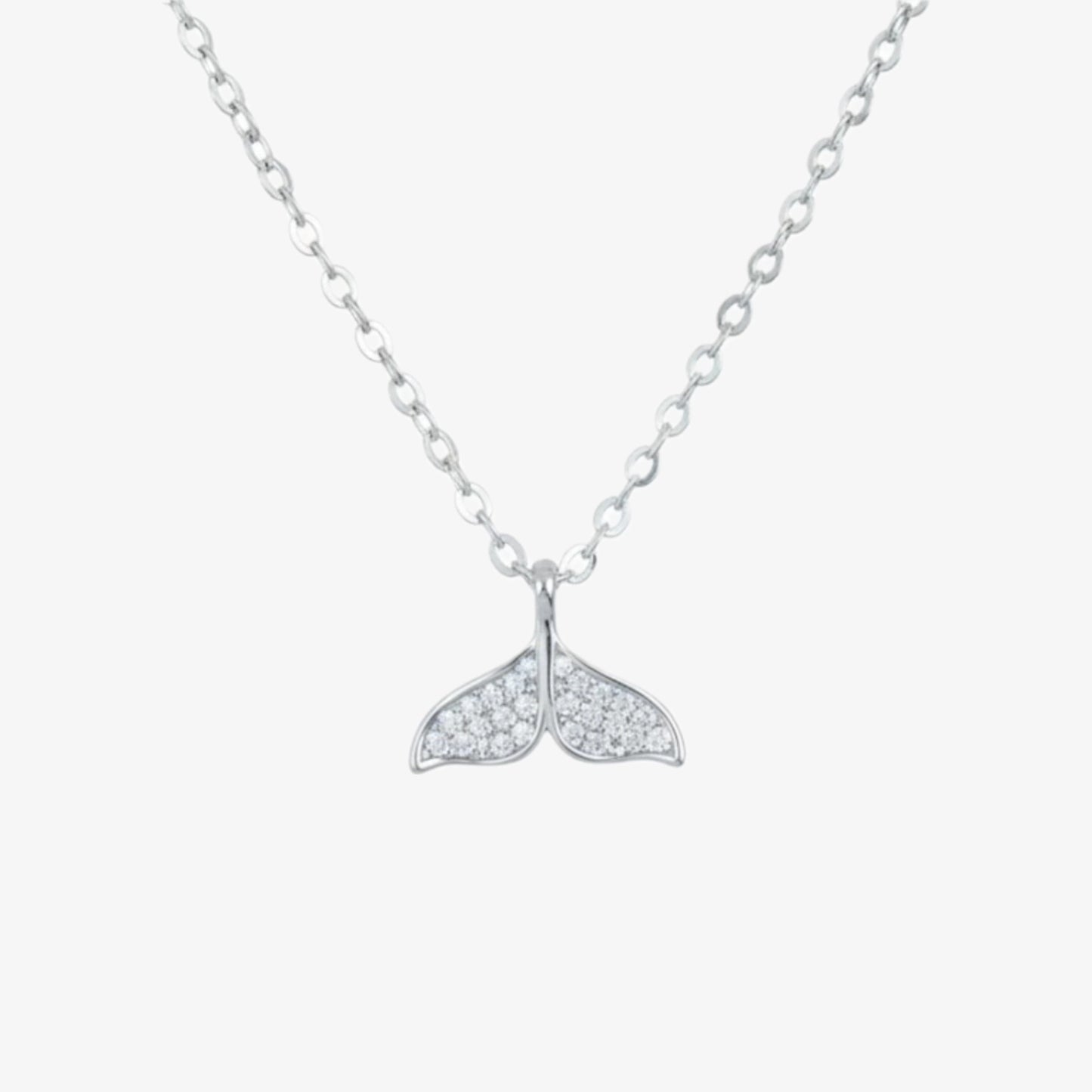 Collar plata 925 Ballena Thalassa para mujer de frente en fondo blanco