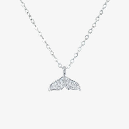 Collar plata 925 Ballena Thalassa para mujer de frente en fondo blanco