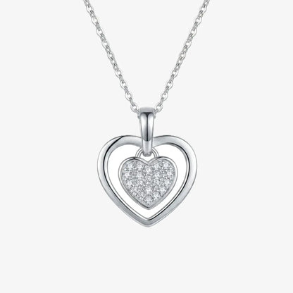 Collar plata 925 Corazón Amelie para mujer en fondo blanco de frente