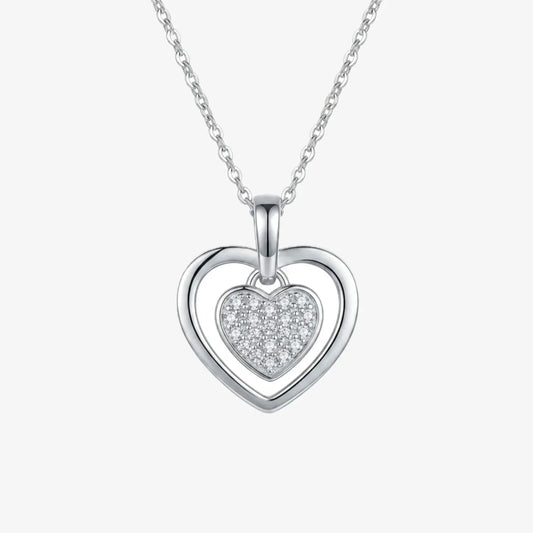 Collar plata 925 Corazón Amelie para mujer en fondo blanco de frente
