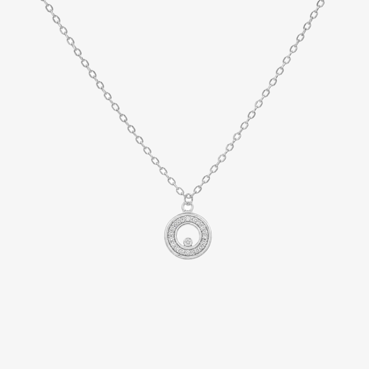 Collar plata 925 Halley de frente en fondo blanco