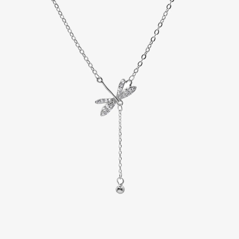 Collar plata Libélula Iris
