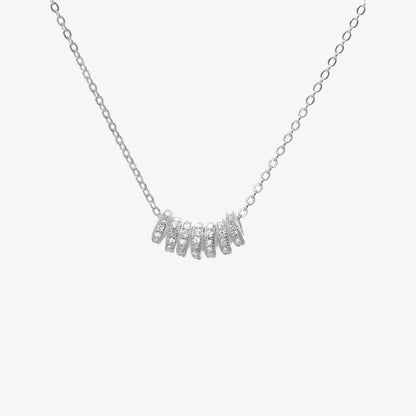 Collar plata 925 Serie Eternity para mujer de frente en fondo blanco