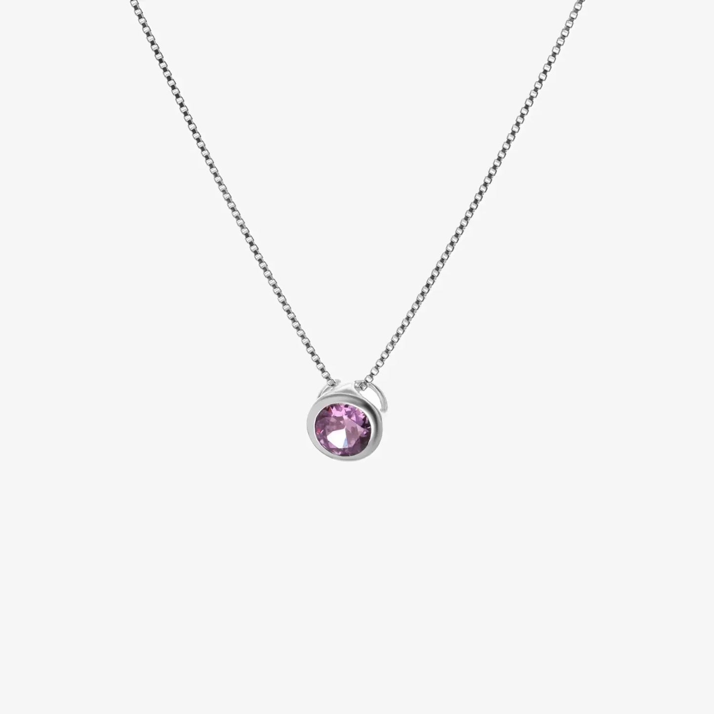 Collar punto de luz plata 925 para mujer Amelia fondo blanco