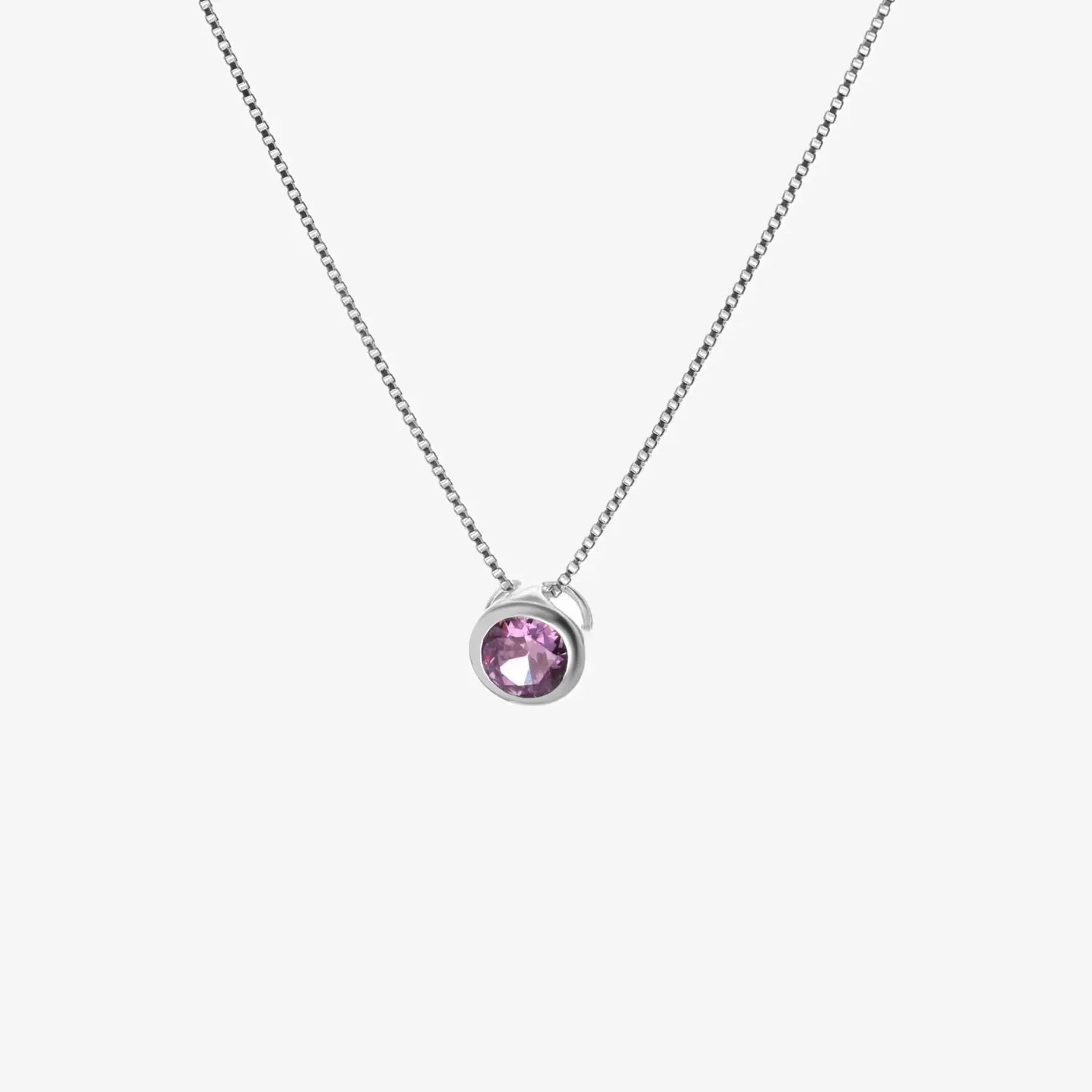 Collar punto de luz plata 925 para mujer Amelia fondo blanco