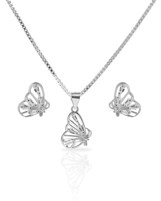 Conjunto plata 925 mariposa