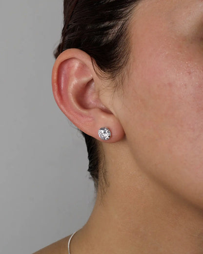 Conjunto plata 925 punto luz blanco grande