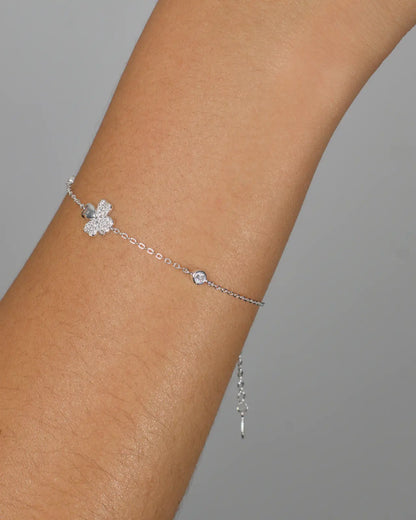 Pulsera plata 925 trébol y circones