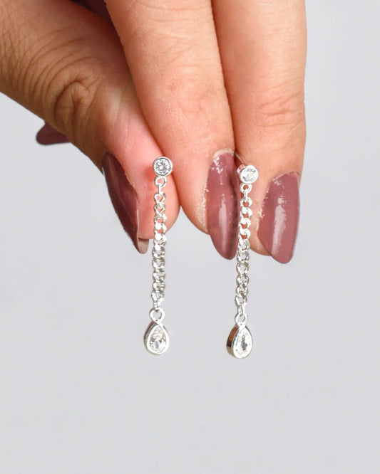 Aros plata 925 gota colgante