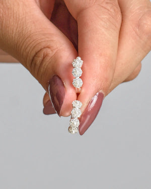 Aros plata 925 circular flores perlado blanco