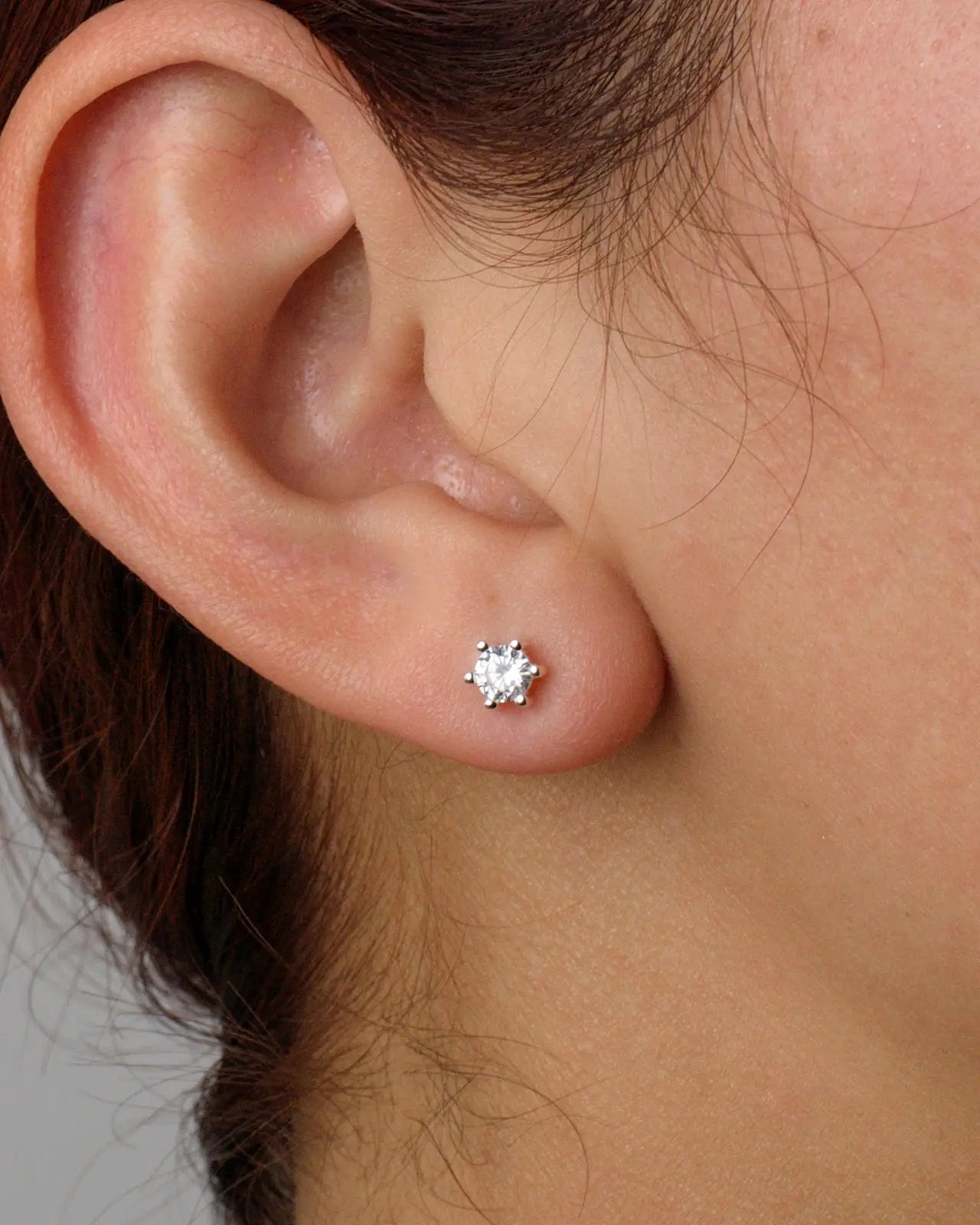 Conjunto plata 925 circón solitario brillante