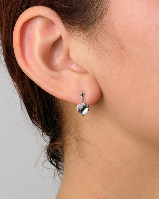 Aros plata 925 corazón colgante swarovski brillante