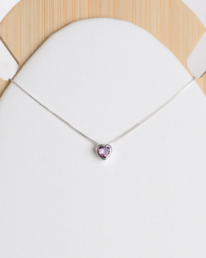 Collar plata Punto de luz Amore Lila
