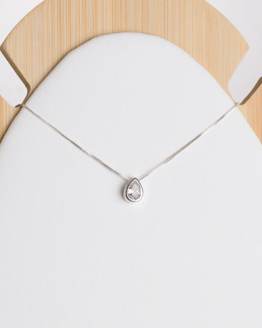 Collar plata 925 gota brillante