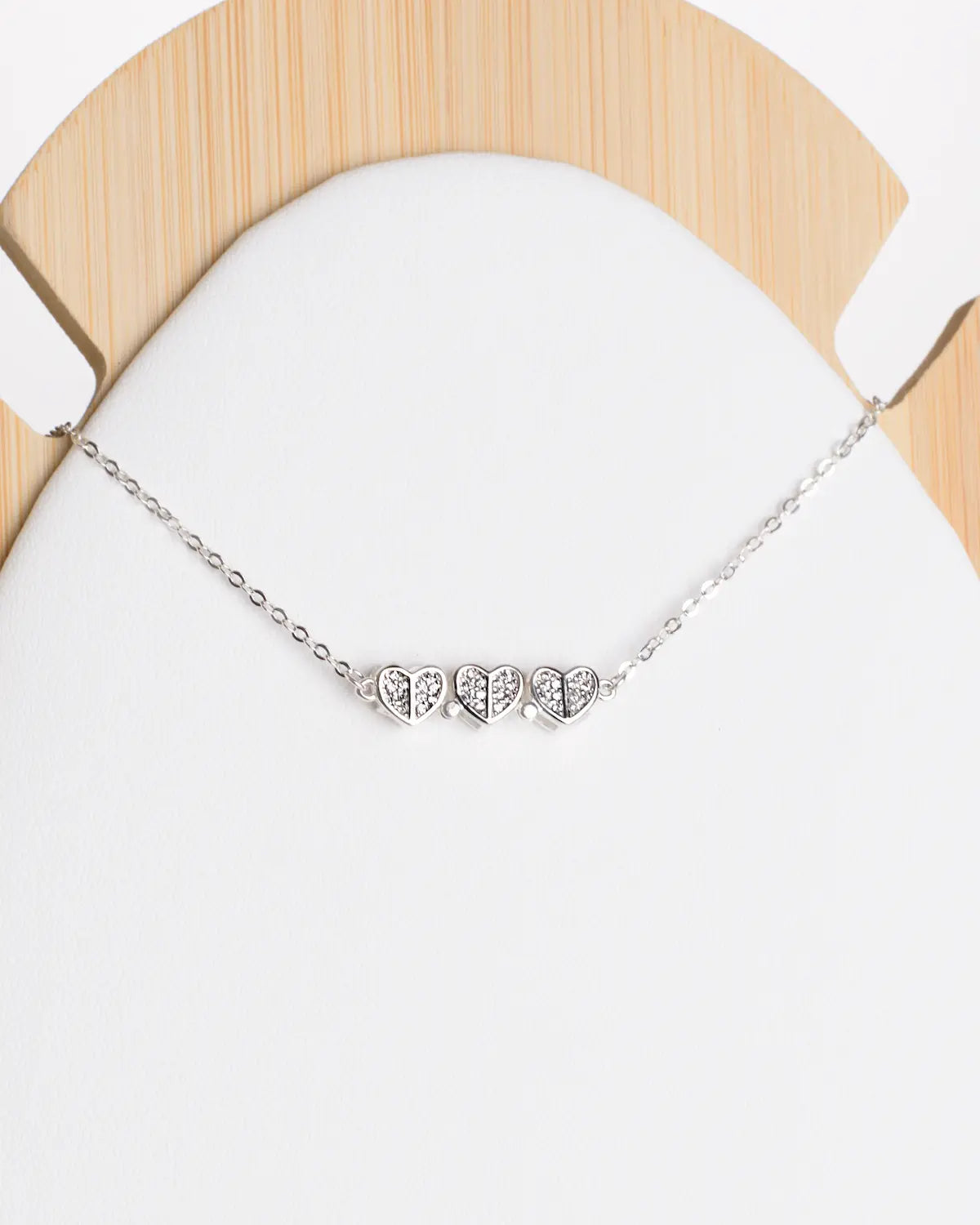 Collar plata Trébol de Corazones