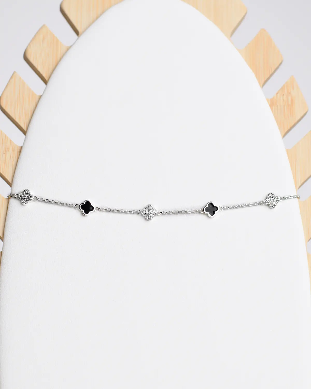 Pulsera plata Trébol Cleo