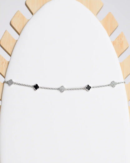Pulsera plata Trébol Cleo