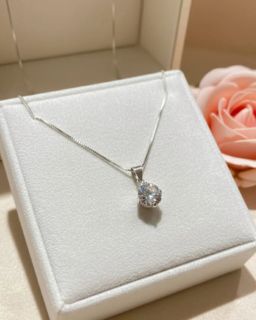 Collar plata 925 punto luz blanco