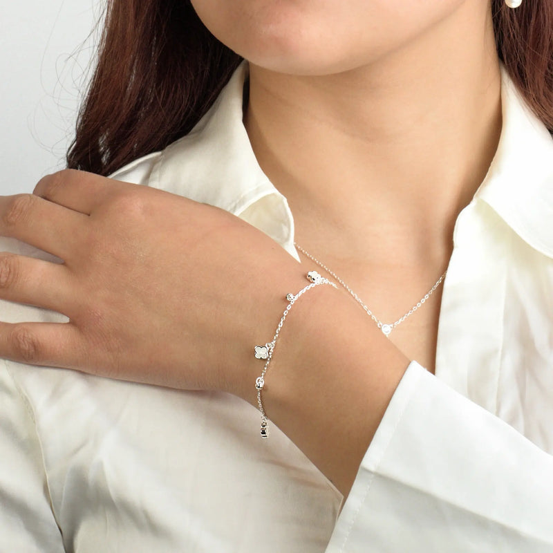 Pulsera plata Trébol Amelie
