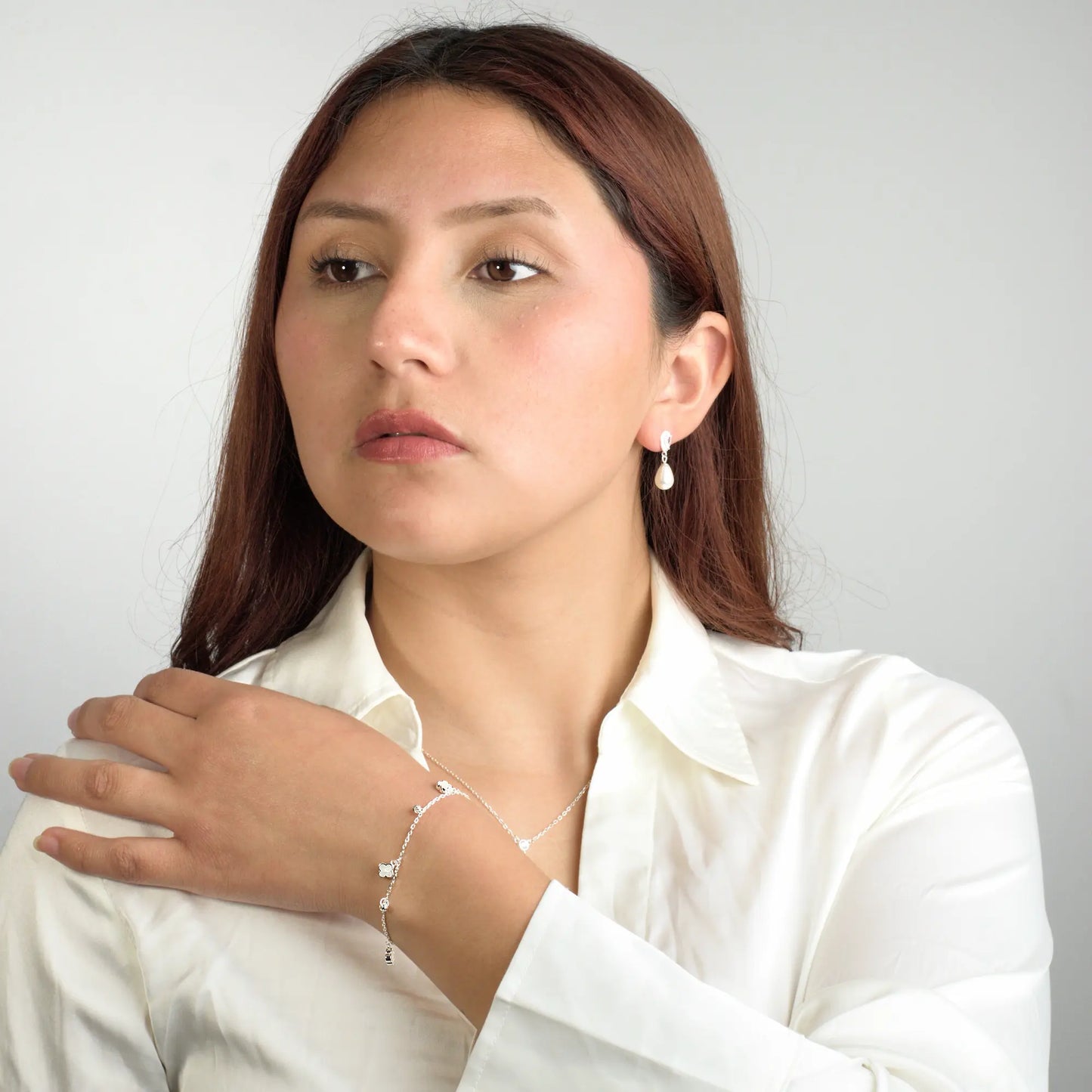 Pulsera plata 925 para mujer Trébol Amelie en modelo