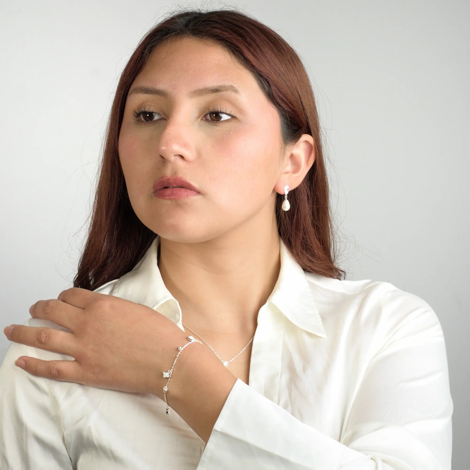 Pulsera plata 925 para mujer Trébol Amelie en modelo