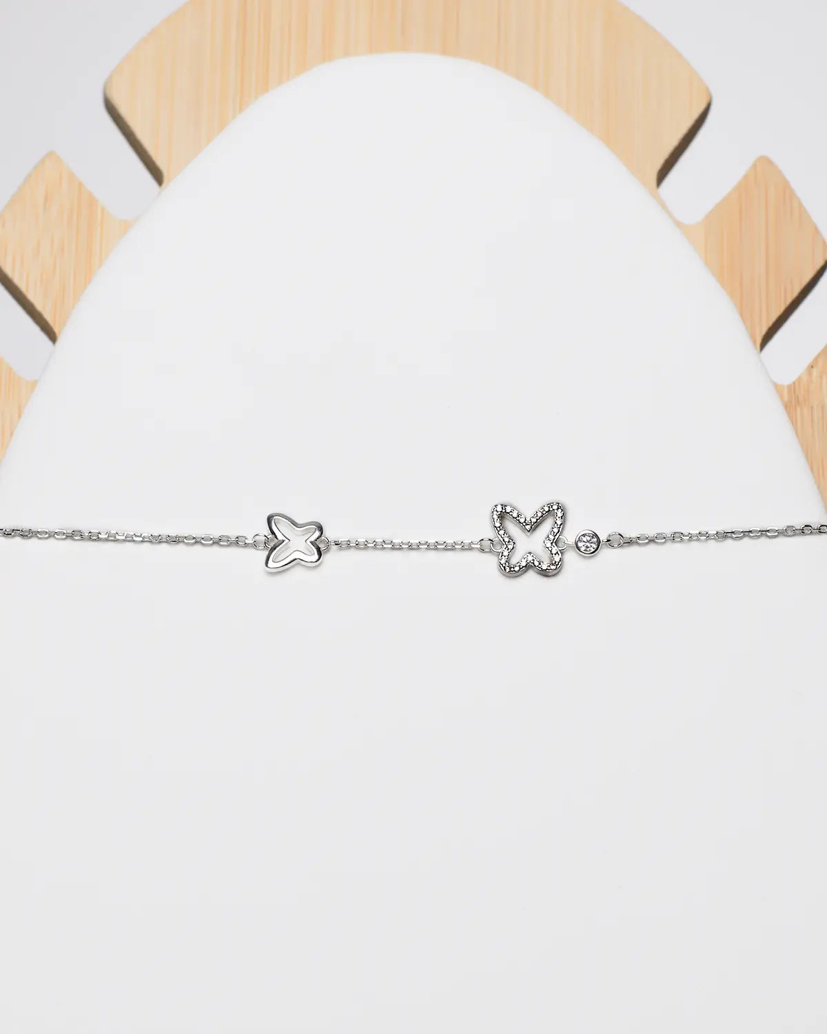 Pulsera plata 925 mariposas y circón