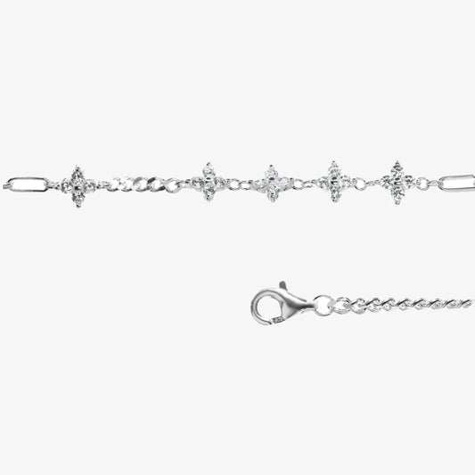 Pulsera plata 925 Blossom Belt para mujer de frente en fondo blanco