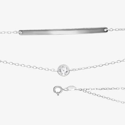 Pulsera plata 925 piocha y punto de luz con cierre reasa para mujer
