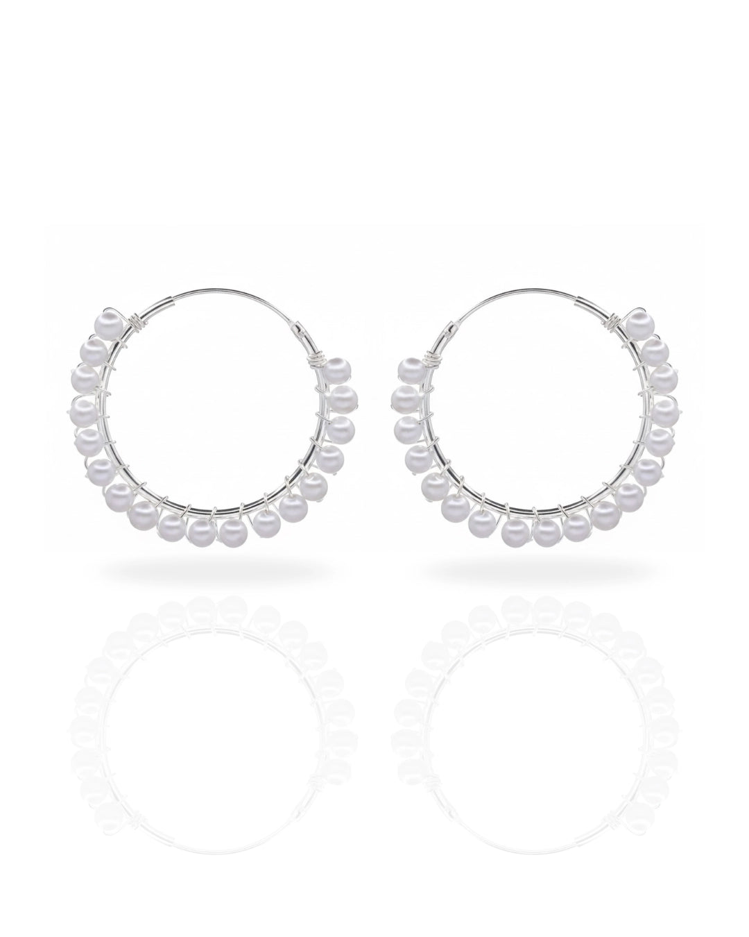 Aros plata 925 argolla perlada