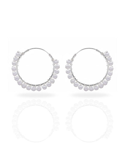 Aros plata 925 argolla perlada