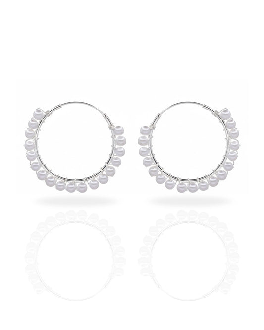 Aros plata 925 argolla perlada