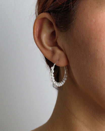 Aros plata 925 argolla perlada