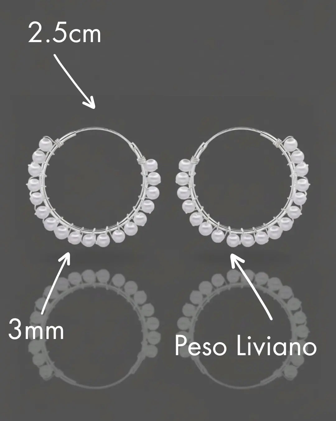 Aros plata 925 argolla perlada