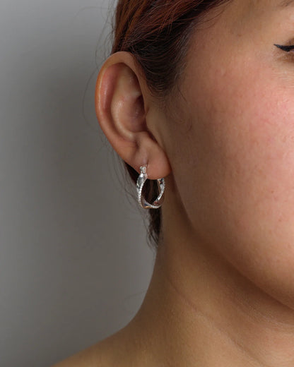 Aros plata 925 circular diseño irregular