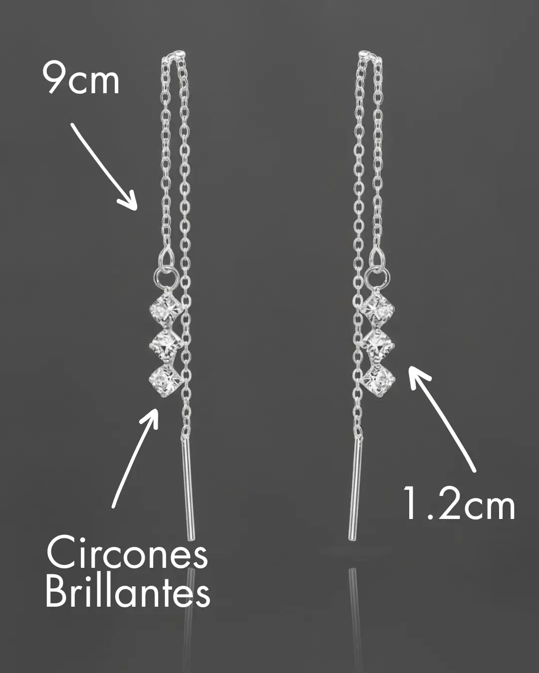Aros plata 925 colgante circón