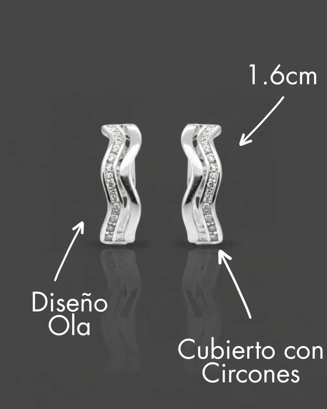 Aros plata 925 diseño onda irregular