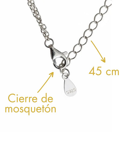 Collar plata 925 flor pensamiento