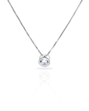 Collar plata 925 circón punto de luz blanco