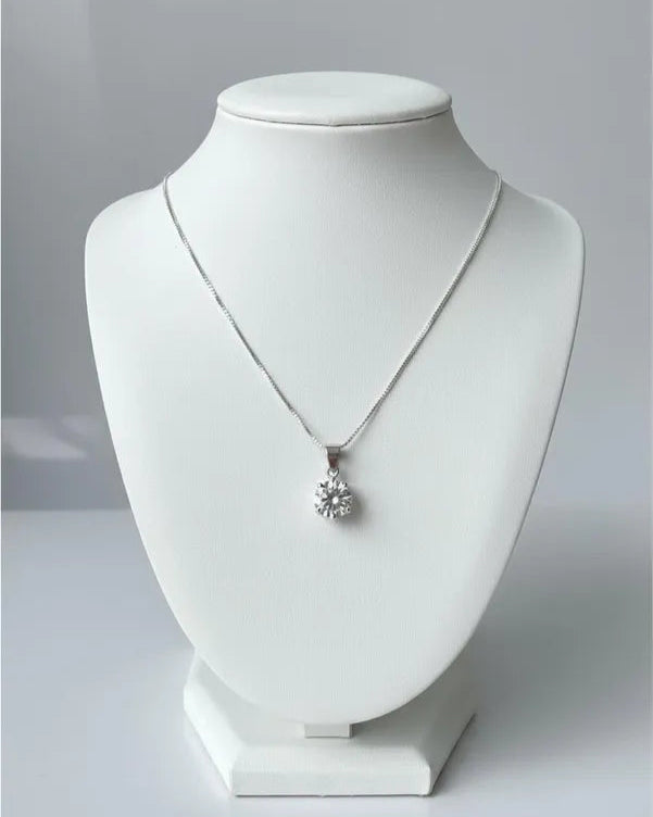 Collar plata 925 punto luz blanco