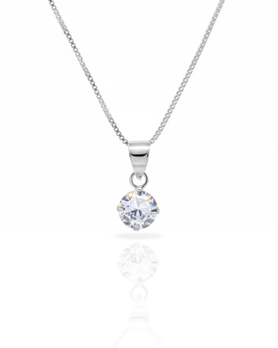 Collar plata 925 punto luz blanco