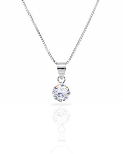 Collar plata 925 punto luz blanco
