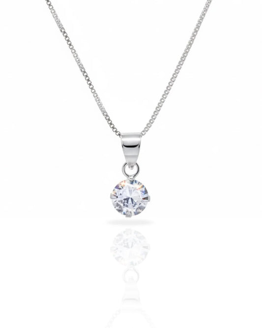 Collar plata 925 punto luz blanco