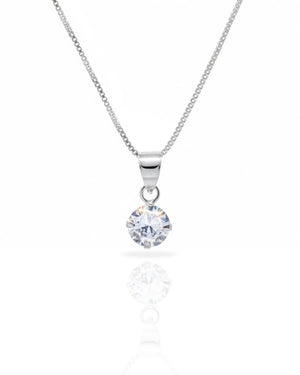 Collar plata 925 punto luz blanco