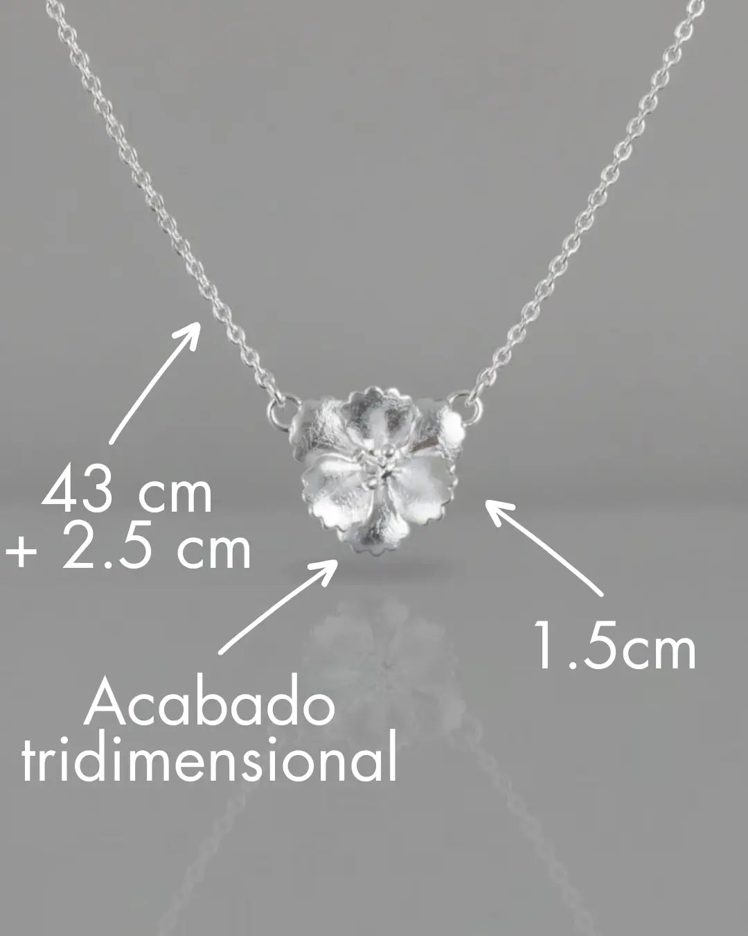Collar plata 925 flor pensamiento