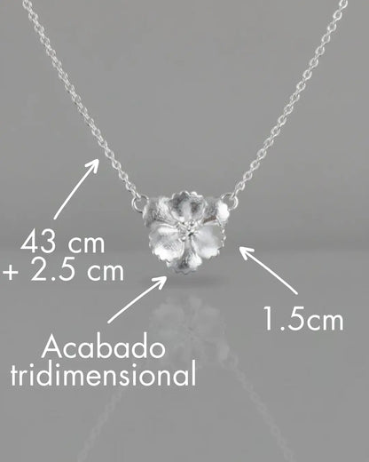 Collar plata 925 flor pensamiento