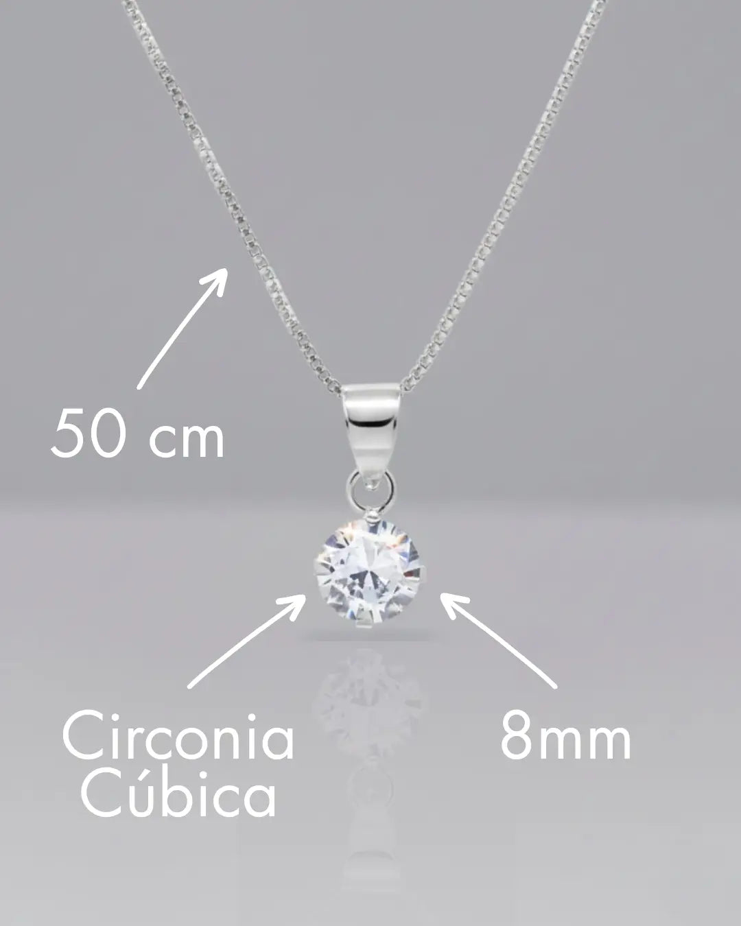 Collar plata 925 punto luz blanco