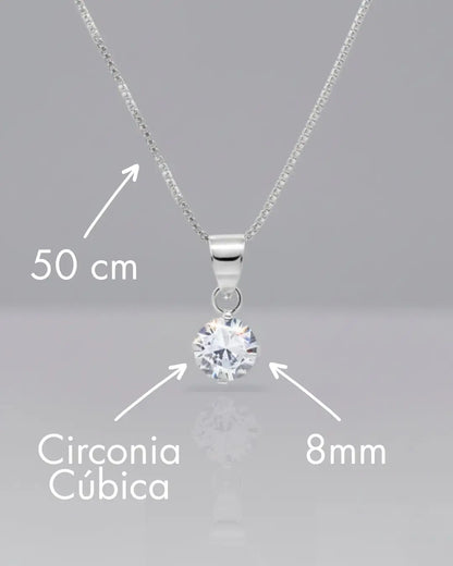 Collar plata 925 punto luz blanco