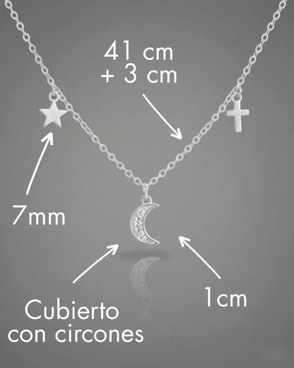 Collar plata 925 trilogía nocturna