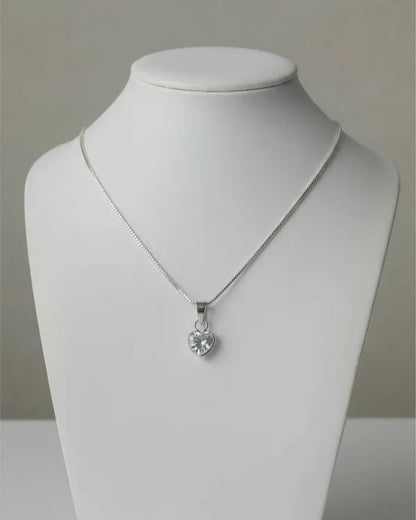 Collar plata 925 corazón punto luz blanco