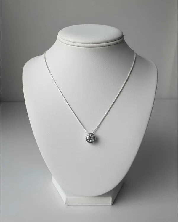 Collar plata 925 circón punto de luz blanco